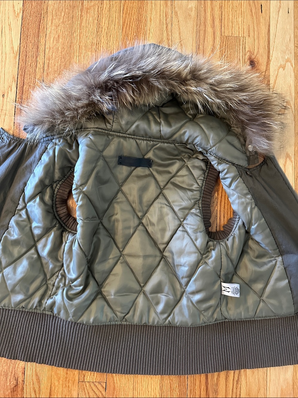 Monarchy vest with fur on hoodie size S. Off center zipper Y2K - Picture 5 of 8